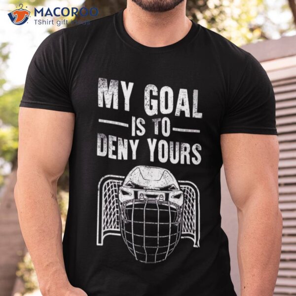 Funny Ice Hockey Goalie Design Kids Player Shirt