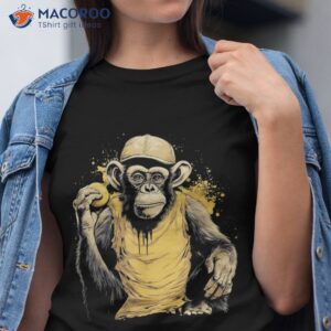 Funny Monkey Eats Cute Cake Epic Graphic Shirt