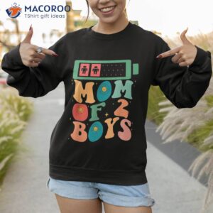 funny mothers day mom of 2 boys outfit from son groovy shirt sweatshirt