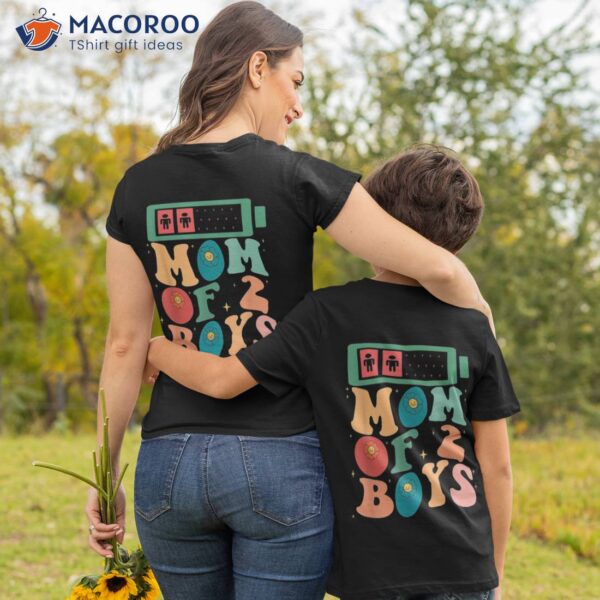 Funny Mothers Day Mom Of 2 Boys Outfit From Son Groovy Shirt