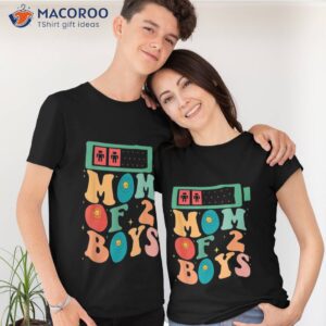 funny mothers day mom of 2 boys outfit from son groovy shirt tshirt