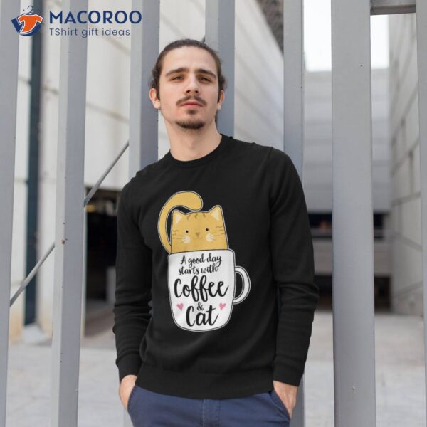 Funny Orange Cat Coffee Mug Lover Shirt