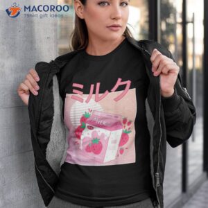 funny retro 90s japanese kawaii strawberry milk shake carton shirt tshirt 3