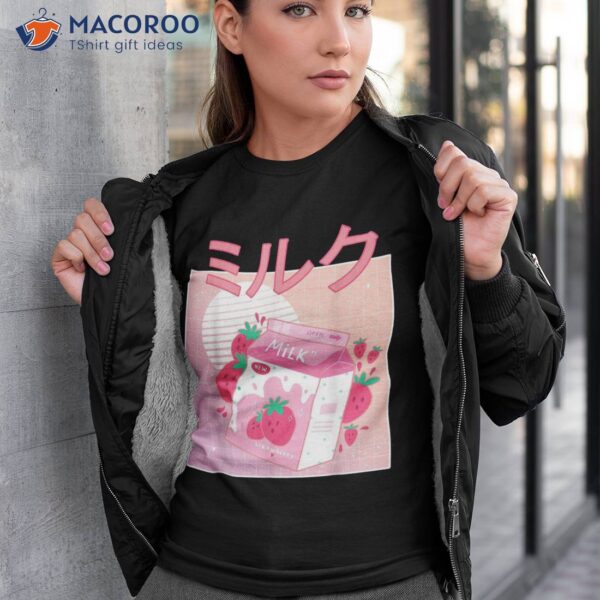 Funny Retro 90s Japanese Kawaii Strawberry Milk Shake Carton Shirt