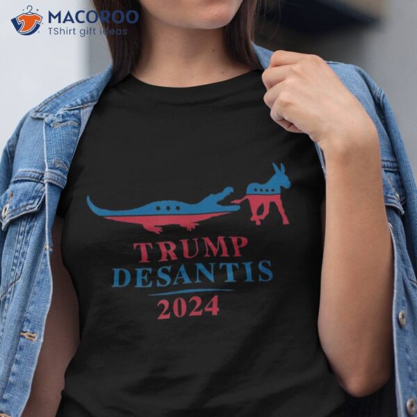 Funny Trump Desantis 2024 Florida America Alligator Donkey Shirt