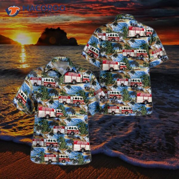 Gallatin Gateway Fire Department Ladder Truck Hawaiian Shirt