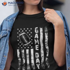 game day with flag american football lovers mom dad shirt tshirt
