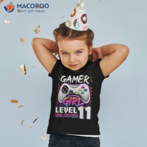 gamer girl level 11 unlocked video game 11th birthday gift shirt tshirt 2