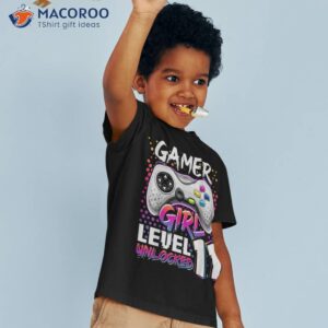 gamer girl level 11 unlocked video game 11th birthday gift shirt tshirt 3