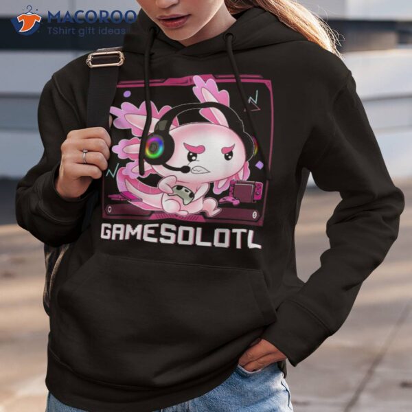 Gamesolotl Axolotl Video Gamer Kawaii Anime Gifts Girls Teen Shirt