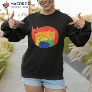 gay pride cat lgbt cats pile cute anime rainbow flag shirt sweatshirt 1