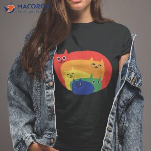 Gay Pride Cat Lgbt Cats Pile Cute Anime Rainbow Flag Shirt