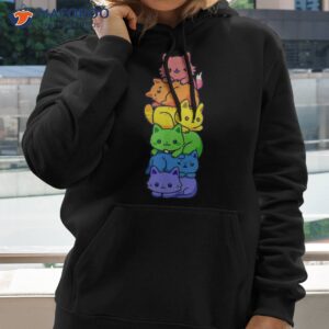 gay pride cat lgbt cute kawaii cats pile anime rainbow flag shirt hoodie