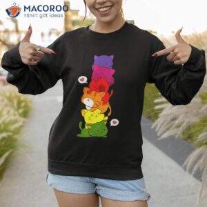 gay pride cat lgbt kawaii cats pile cute anime rainbow flag shirt sweatshirt 1