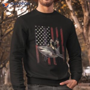 george washington riding shark usa american flag shirt sweatshirt