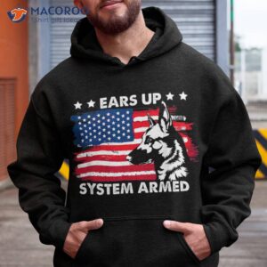 german sheperd ears up system armed shirt hoodie