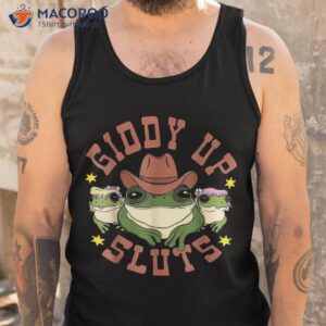 giddy up funny frogs western country shirt tank top