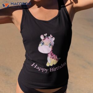 giraffe baby birthday shirt tank top 2