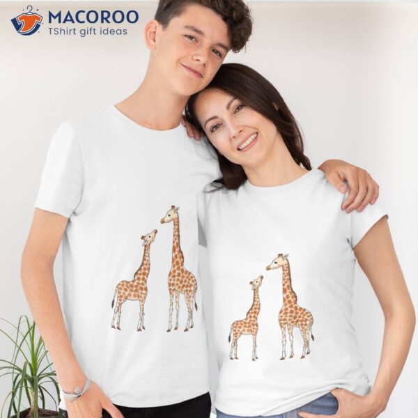 Giraffe Mother And Baby T-Shirt