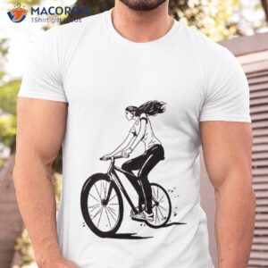 girl on a bike cool shirt tshirt