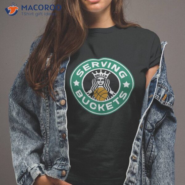 Girls Basketball Funny Logo Serving Buckets Great Teen Shirt