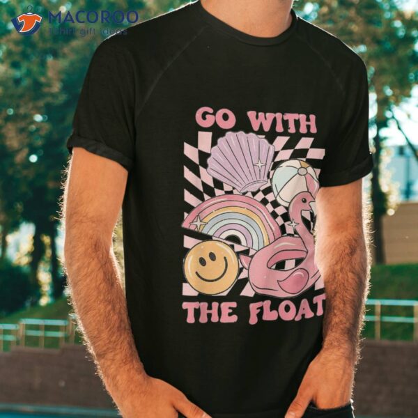 Go With The Float Flamingo Pool Summer Vacation Shirt