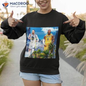 golden state warriors vs los angeles lakers steph curry vs lebron james this is going to be fun t shirt sweatshirt 1