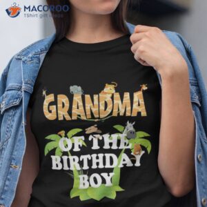 grandma of the birthday boy zoo theme animal party shirt tshirt