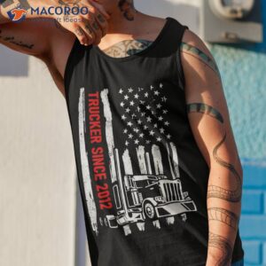 greatest trucker since 2012 truck driver usa american flag shirt tank top 1