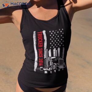 greatest trucker since 2014 truck driver usa american flag shirt tank top 2