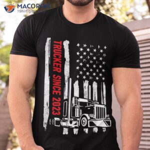 greatest trucker since 2023 truck driver usa american flag shirt tshirt