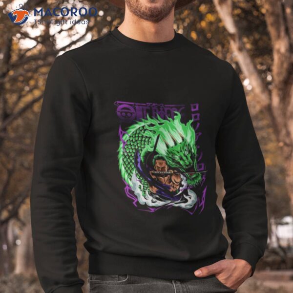 Green Dragon And Roronoa Zoro One Piece Anime Series Shirt