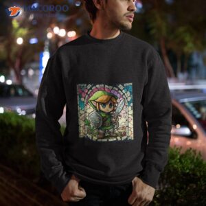 green hero stained glass link camp camp shirt sweatshirt
