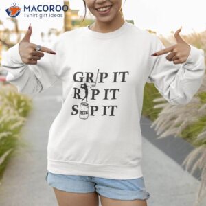 grip it rip it sip it drinking golf t shirt gift ideas for stay at home moms sweatshirt 1