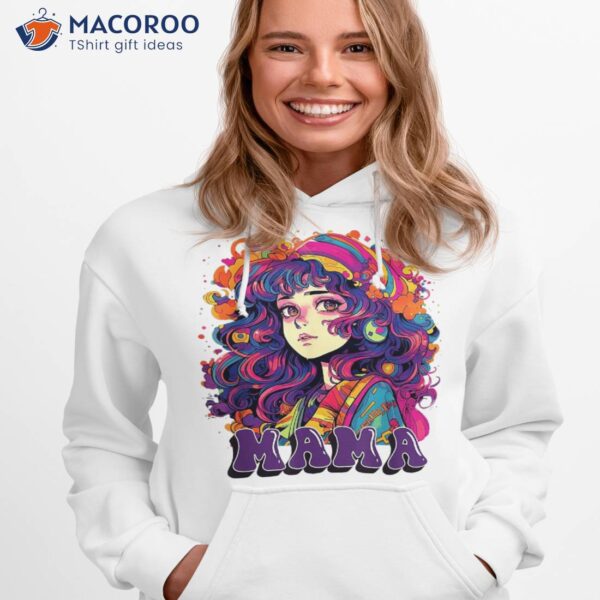 Groovy Mama Anime Girl Funky Hairstyle Hippie Retro Style Shirt