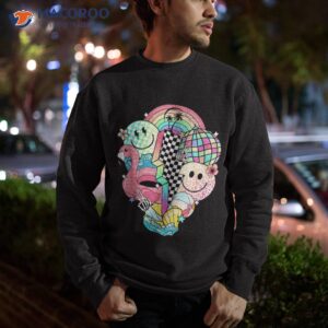 groovy smile face leopard flamingo float rainbow sea summer shirt sweatshirt