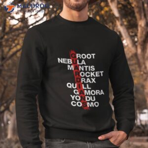 guardians text name guardians of the galaxy shirt sweatshirt