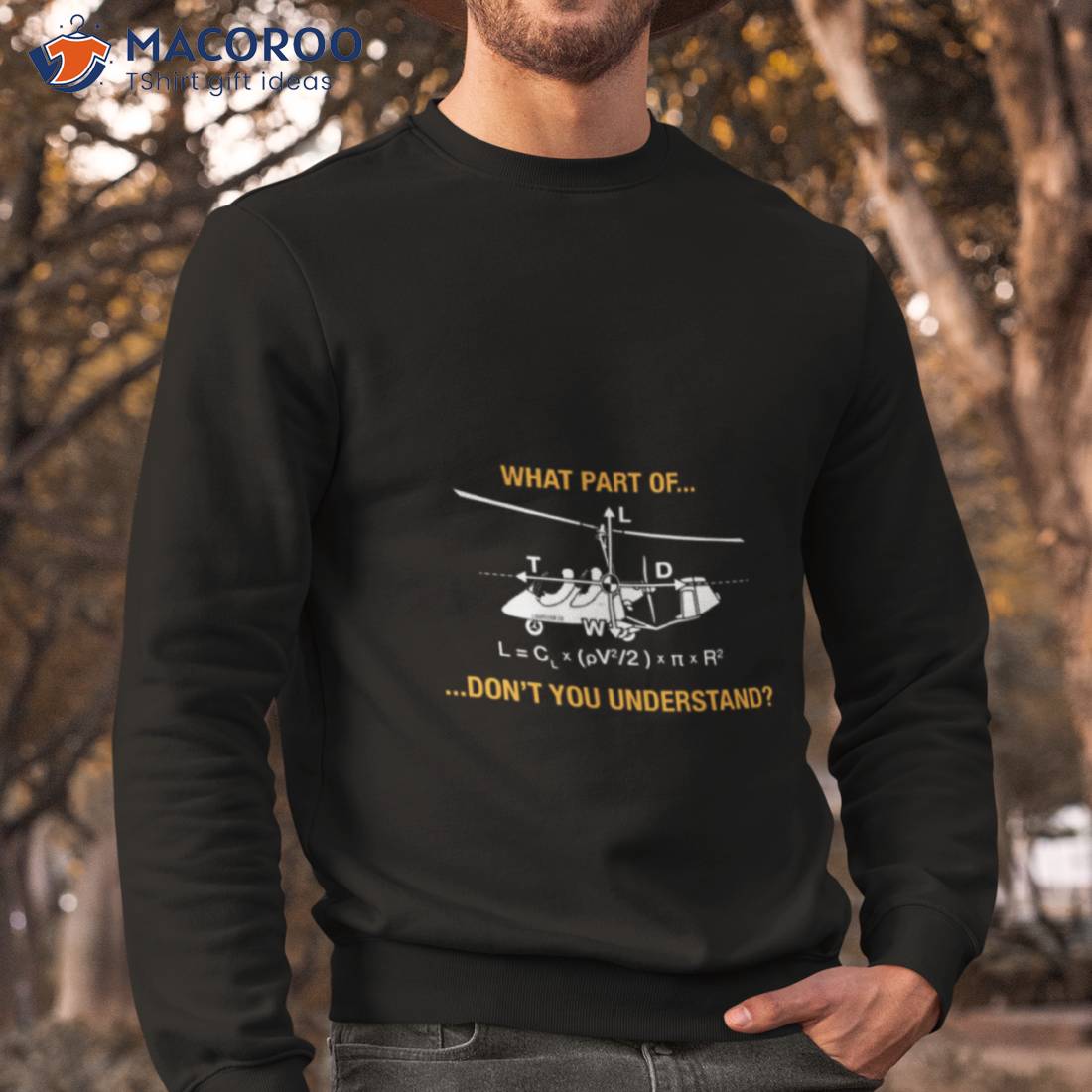 Gyrocopter Lift Equation Pilots Shirt Gyrocopter Lift Equation Pilots Shirt