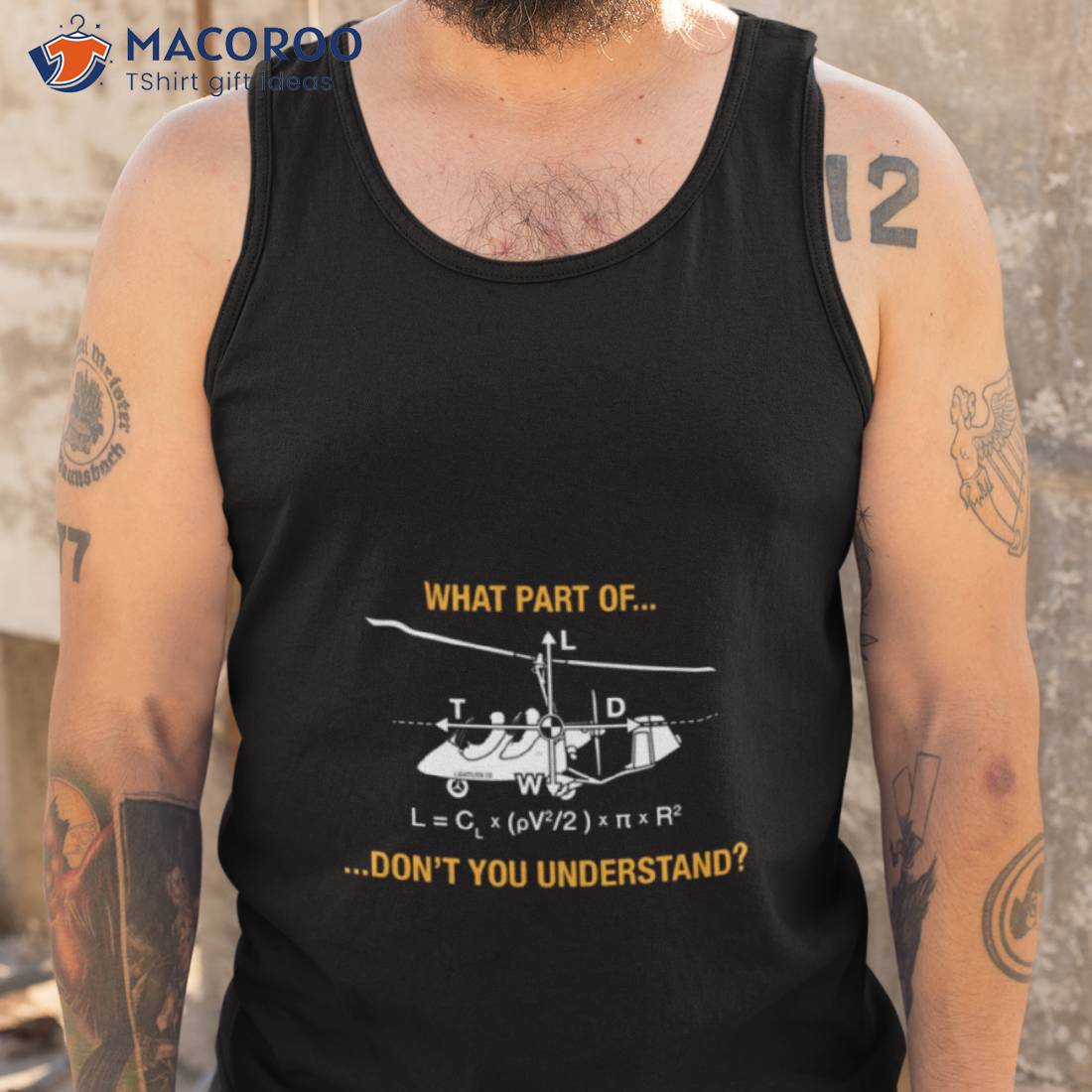 Gyrocopter Lift Equation Pilots Shirt Gyrocopter Lift Equation Pilots Shirt