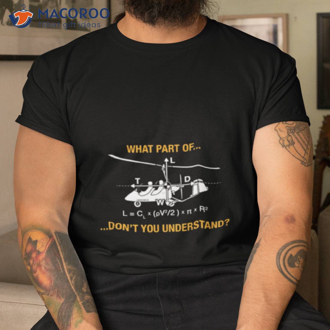 Gyrocopter Lift Equation Pilots Shirt Gyrocopter Lift Equation Pilots Shirt