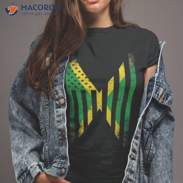 Half Jamaican Flag | Vintage American Inside Me Usa Gift Shirt