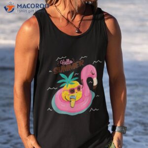 hallo summer pink flamingo pineapple fresh watermelon shirt tank top