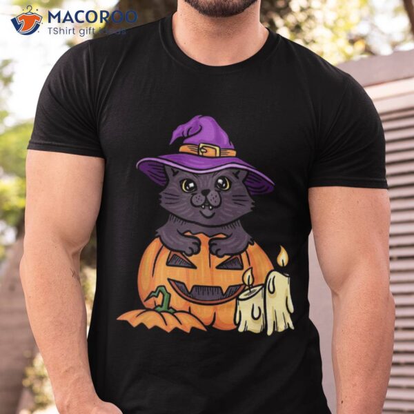 Halloween Cat Tshirt, Cute Tee, Spooky Shirt