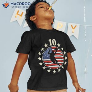 happy 10 birthday year old us flag basketball shirt tshirt