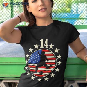 happy 14 birthday year old us flag soccer shirt tshirt 1