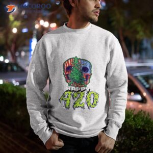 happy 420 american flag skull and plant shirt sweatshirt