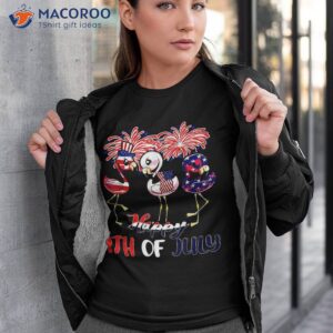 Happy 4th Of July Flamingos American Flag Fireworks Lover Shirt