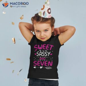 happy 7th birthday sweet sassy and seven girls 7 years old shirt tshirt 2