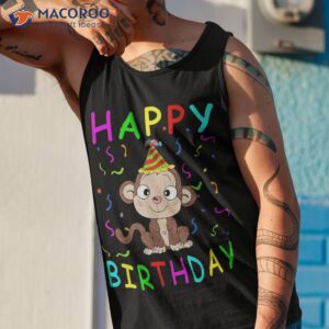 happy birthday children baby monkey shirt tank top 1