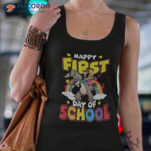 happy first day of school dabbing donkey back to shirt tank top 4